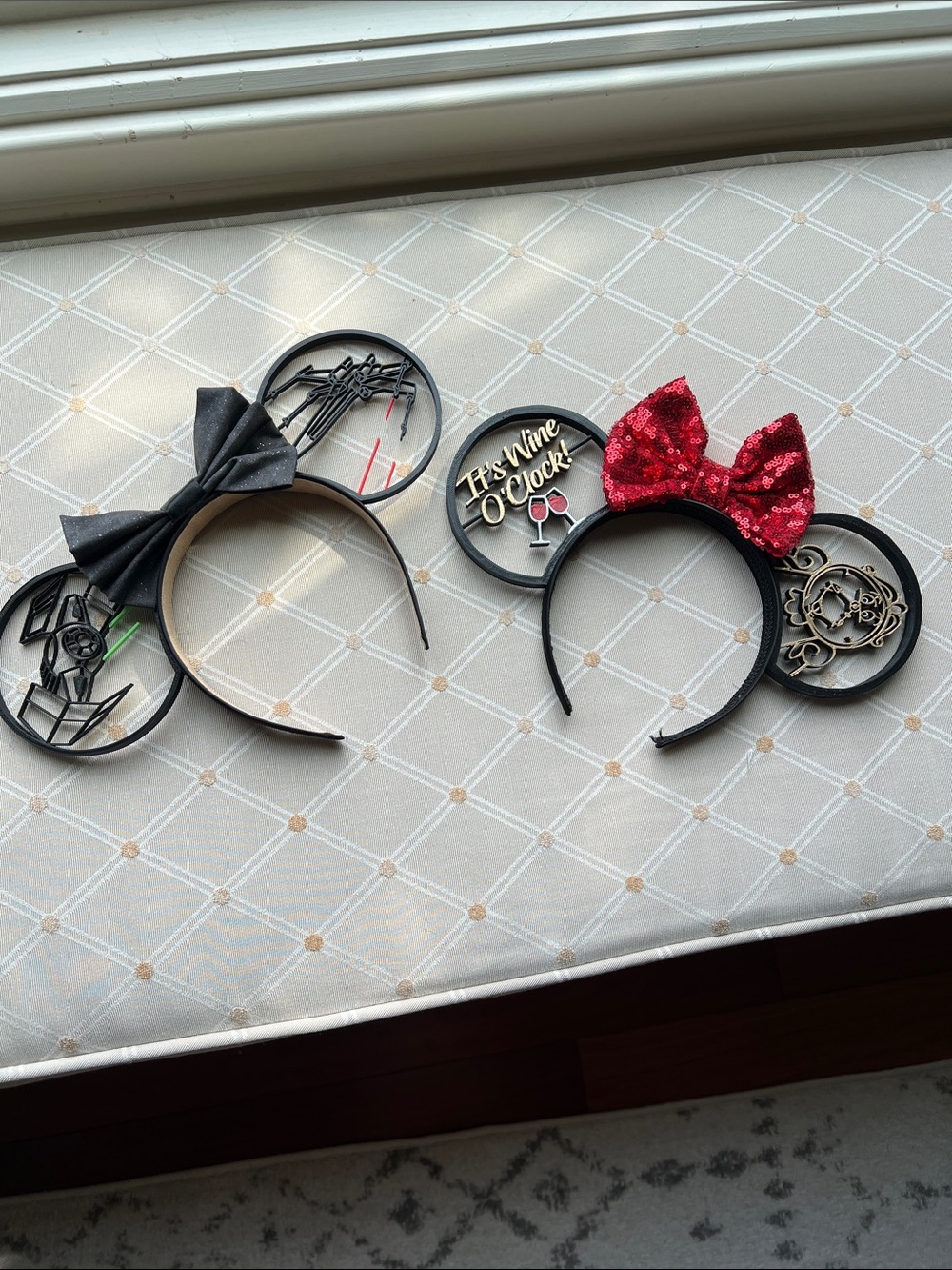 Custom Disney Ears headbands - wine o’clock and Star Wars